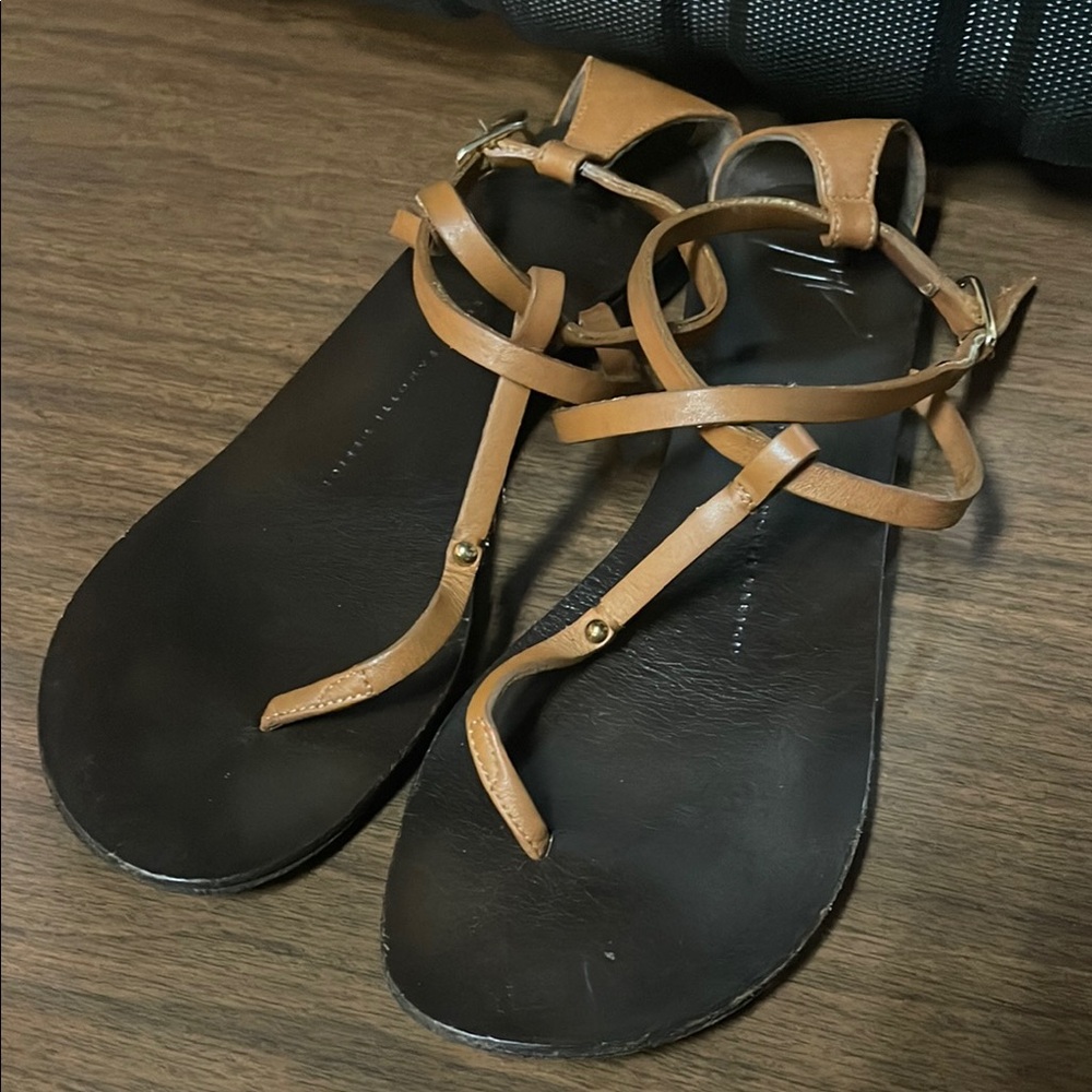 Giuseppe Zanotti Brown and Black Sandals Minimalist Design